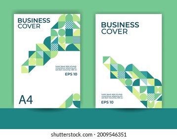abstract geometric design, company profile cover, bauhaus design, annual report cover design, a4