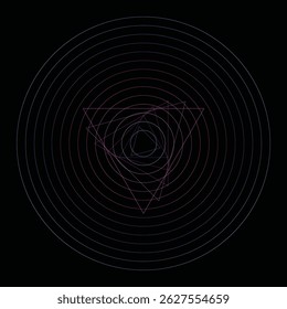 Conception géométrique Abstrait avec cercles concentriques et Formes triangulaires