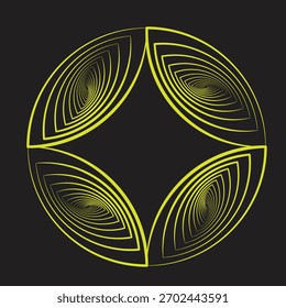 Abstract geometric design with concentric shapes creating a mesmerizing optical illusion. EPS Vector