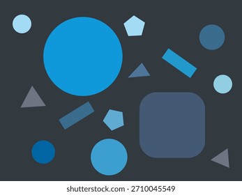 Abstraktes geometrisches Design von Dekoration oder Hintergrund in kaltblauen Farben.