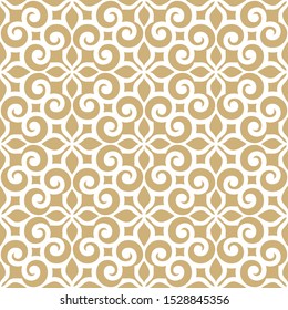 Abstract geometric design element. Gold and white. Graphic ornament royal wallpaper vector background.