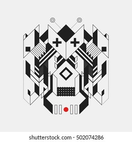 Abstract geometric design element on white background. Futuristic design, geometric shapes.