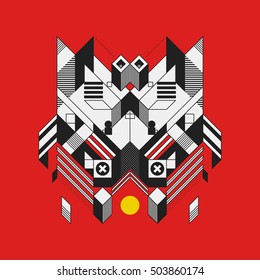 Abstract geometric design element on colorful background. Futuristic design, geometric shapes.