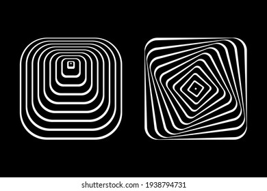 Abstract geometric design elements in pyramid shape. Vector art.