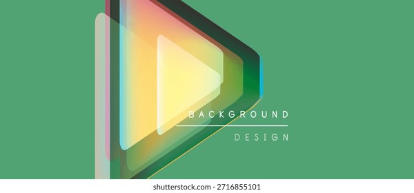 El diseño geométrico Abstractas presenta triángulos en capas. Los colores degradados se mezclan, creando un efecto visual moderno. El texto lee el diseño de fondo. Estética simple y limpia.