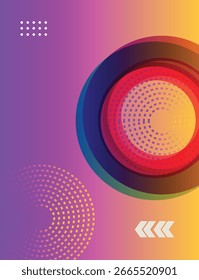 Abstract geometric design featuring circles and patterns in vibrant color palette