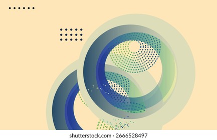 Abstract geometric design featuring circles and patterns in vibrant color palette