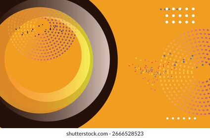 Abstractas diseño geométrico con círculos y patrones en vibrante paleta de colores