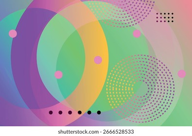 Abstract geometric design featuring circles and patterns in vibrant color palette
