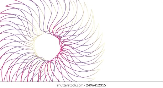Abstract geometric design featuring circular swirl shapes with spiral lines. Colorful radial swirl shapes. vector.
