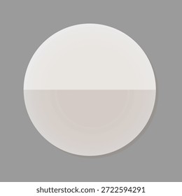 Abstractas diseño geométrico con una forma circular sobre un fondo gris. El círculo se divide en dos mitades, creando un aspecto minimalista y moderno. Vector de forma gráfica creativa.