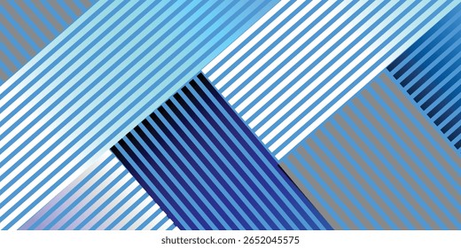 Design geométrico abstrato com faixas diagonais interseccionais em diferentes tons de azul, branco e cinza.  O padrão cria uma imagem dinâmica e...