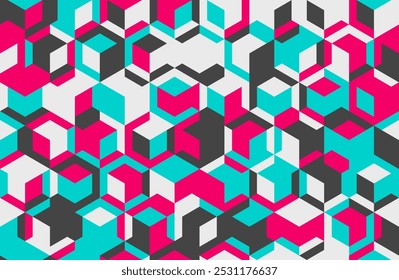 Abstrato design geométrico com formas sem costura e textura de mosaico. Ideal para fundos, cartazes e estampas têxteis modernas com um toque moderno.
