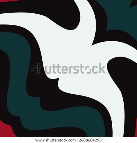 An Abstract Geometric Design Featuring Swirling Organic Shapes in a Distinct Color Palette.