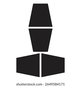 Projeto geométrico abstrato com formas trapezoides e retangulares. Negrito, mínimo e moderno - adequado para marcas, ícones ou composições digitais decorativas.