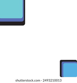 Abstract geometric design featuring two blue squares with black and purple outlines. Suitable for modern and minimalist graphic projects.