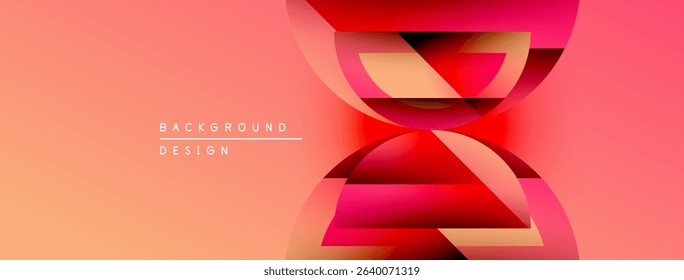 Abstract geometric design. Gradient background features overlapping shapes, creating dynamic visual effect. Modern, stylish presentation.