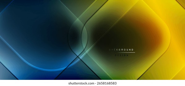 Abstraktes geometrisches Design. Verlaufsfarben verschmelzen, wodurch ein dynamischer visueller Effekt entsteht. Moderne, schlanke Präsentation geeignete Hintergründe.