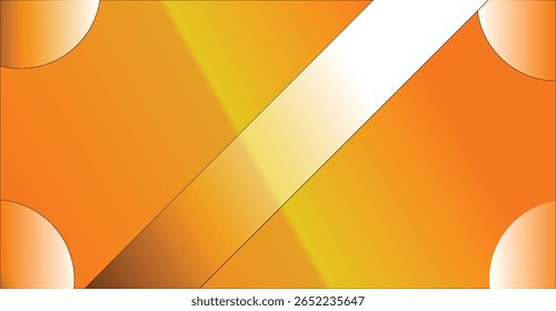Un diseño geométrico abstracto con un gradiente de tonos naranja y amarillo, intersectado por una franja diagonal blanca y esquinas redondeadas.