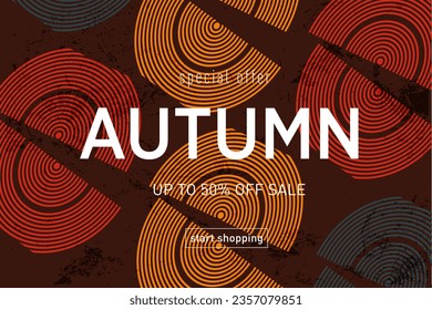 Abstract Geometric Design of Gradient Stripe Line Yellow, Red, Blue, Orange Colors. 3d Art Set Autumn for Advertising, Web, Social Media, Poster, Banner, Cover. Patterns Sale offer 50%. 