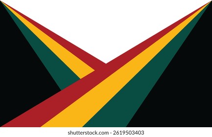 Abstract geometric design with intersecting red, yellow, and green lines on a black background, forming a sharp, dynamic, and modern artistic composition.