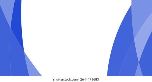 Abstract geometric design with layered, diagonal blue shapes on a white background