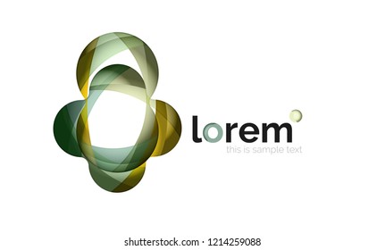 Abstraktes geometrisches Design-Logo aus fließenden Elementen, Vektorsymbol