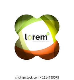 Abstract geometric design logo made of flowing elements, vector icon