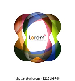 Abstract geometric design logo made of flowing elements, vector icon