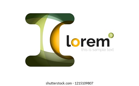 Resumen del logotipo de diseño geométrico hecho de elementos fluidos, icono vectorial