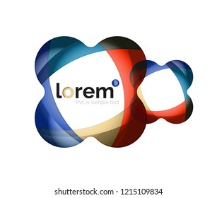 Abstract geometric design logo made of flowing elements, vector icon