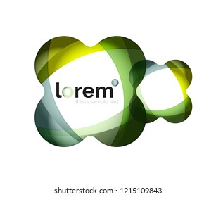 Abstract geometric design logo made of flowing elements, vector icon