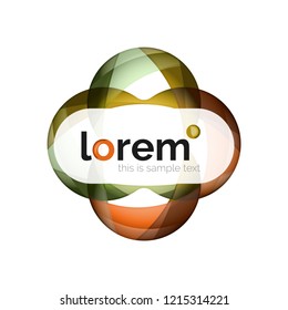 Abstract geometric design logo made of flowing elements, vector icon