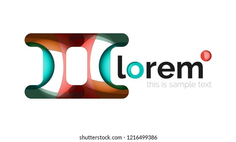 Abstract geometric design logo made of flowing elements, vector icon