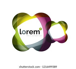 Resumen del logotipo de diseño geométrico hecho de elementos fluidos, icono vectorial