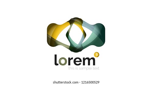 Abstraktes geometrisches Design-Logo aus fließenden Elementen, Vektorsymbol
