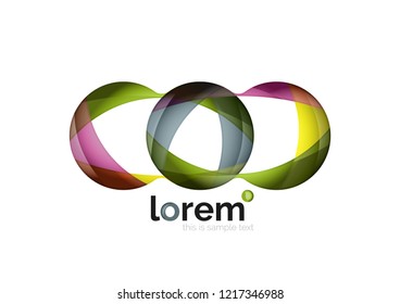 Resumen del logotipo de diseño geométrico hecho de elementos fluidos, icono vectorial
