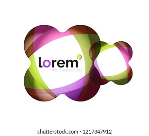Abstract geometric design logo made of flowing elements, vector icon