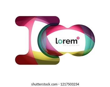 Abstract geometric design logo made of flowing elements, vector icon