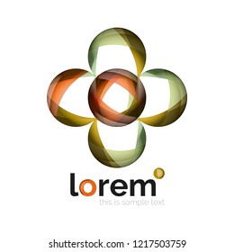 Abstraktes geometrisches Design-Logo aus fließenden Elementen, Vektorsymbol