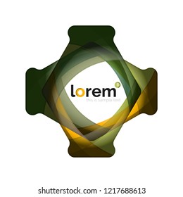 Abstract geometric design logo made of flowing elements, vector icon