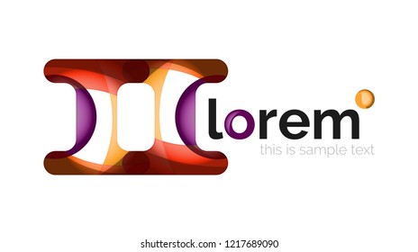 Abstract geometric design logo made of flowing elements, vector icon