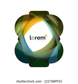 Abstraktes geometrisches Design-Logo aus fließenden Elementen, Vektorsymbol