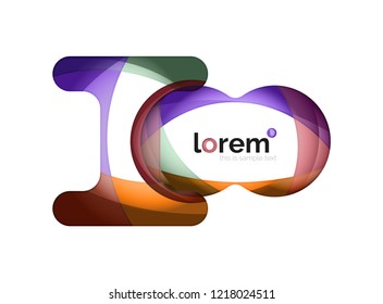 Abstract geometric design logo made of flowing elements, vector icon