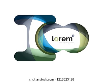 Abstract geometric design logo made of flowing elements, vector icon