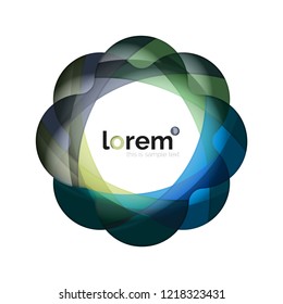 Abstract geometric design logo made of flowing elements, vector icon