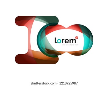 Abstract geometric design logo made of flowing elements, vector icon
