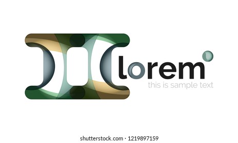 Abstract geometric design logo made of flowing elements, vector icon
