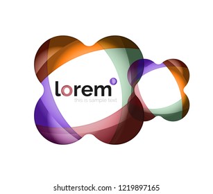 Abstract geometric design logo made of flowing elements, vector icon