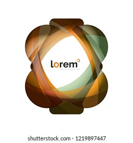 Resumen del logotipo de diseño geométrico hecho de elementos fluidos, icono vectorial